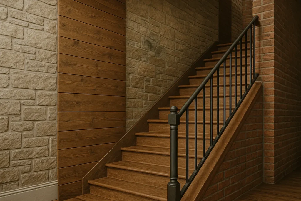 habiller un mur de cage d’escalier