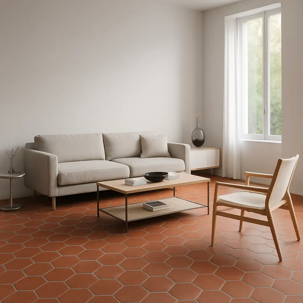 moderniser un intérieur avec tomettes rouges