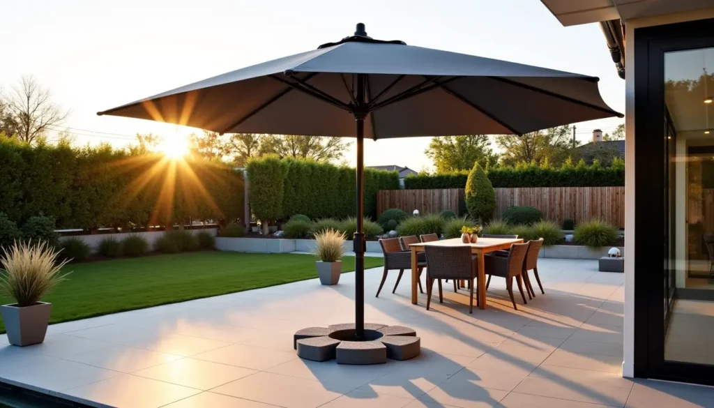 poids de dalle choisir pour un parasol déporté 4×3 m ? — nt autour du pied du parasol, assurant une