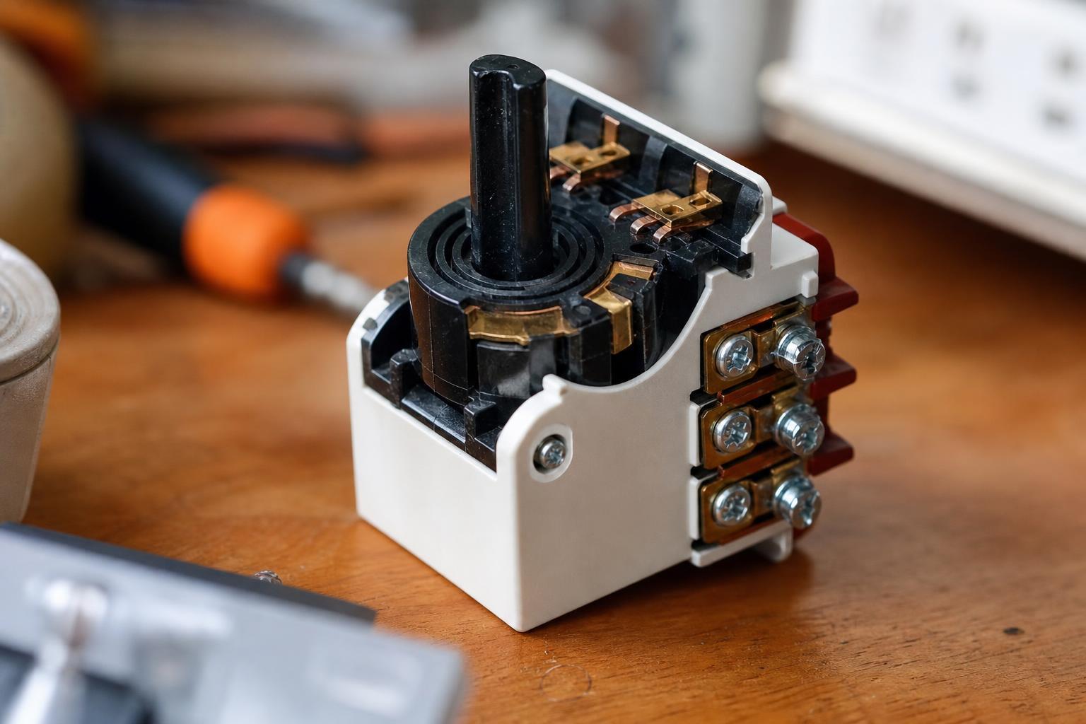 Mécanisme d'un permutateur électrique et ses quatre bornes