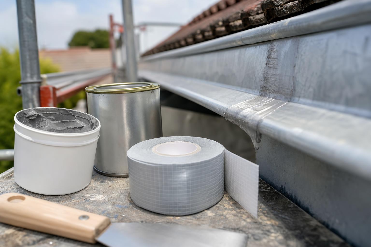 Produits de réparation sans soudure pour gouttière zinc : mastic, résine et bande d'étanchéité